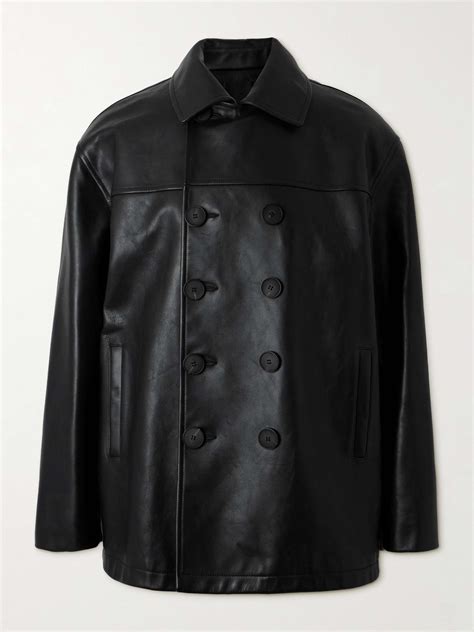 GIVENCHY Leather Peacoat for Men 